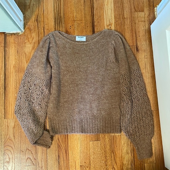 Brown Knit Sweater with Arm Detailing (S TALL) - Picture 1 of 7